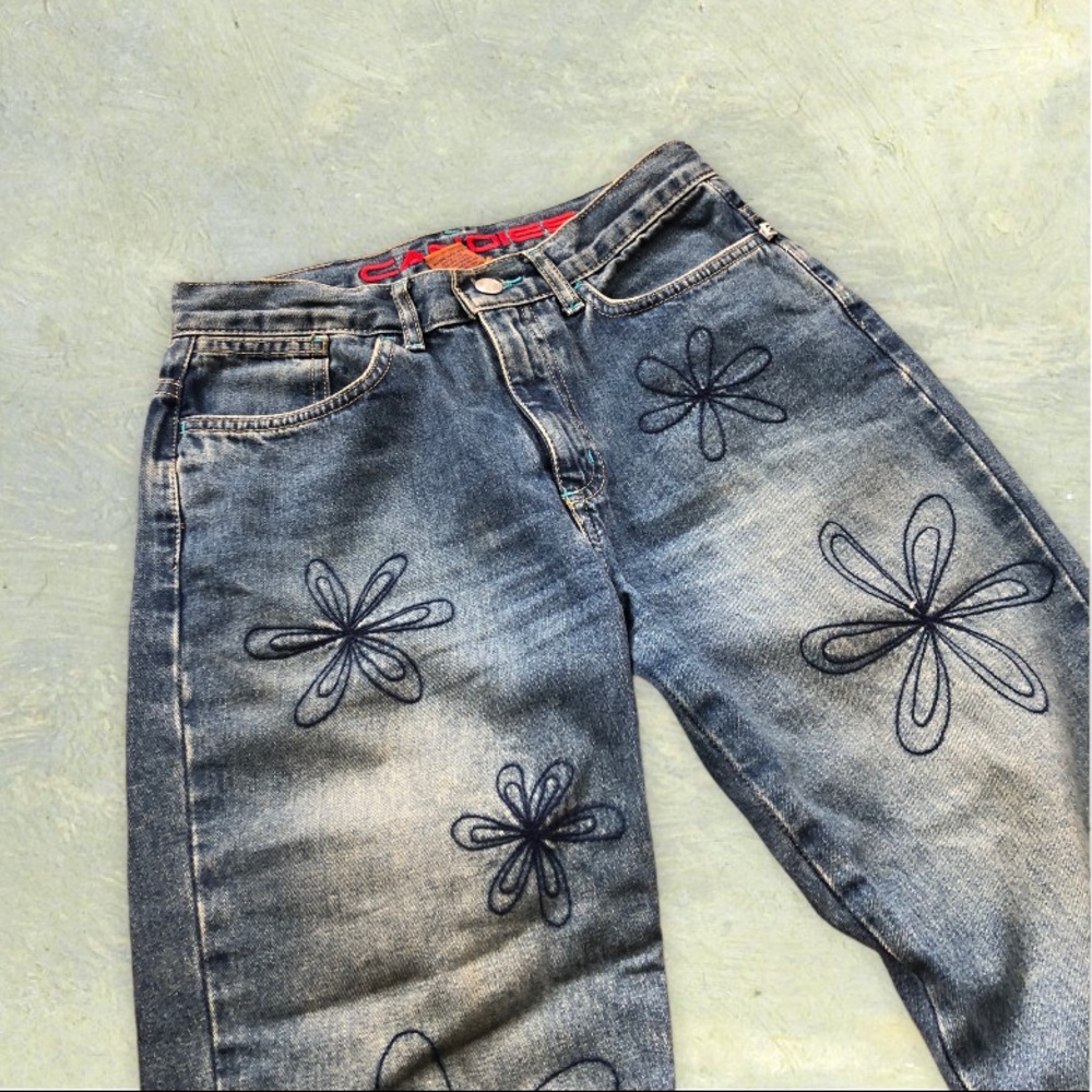 Vintage Candies low/mid rise Embroidered Jeans